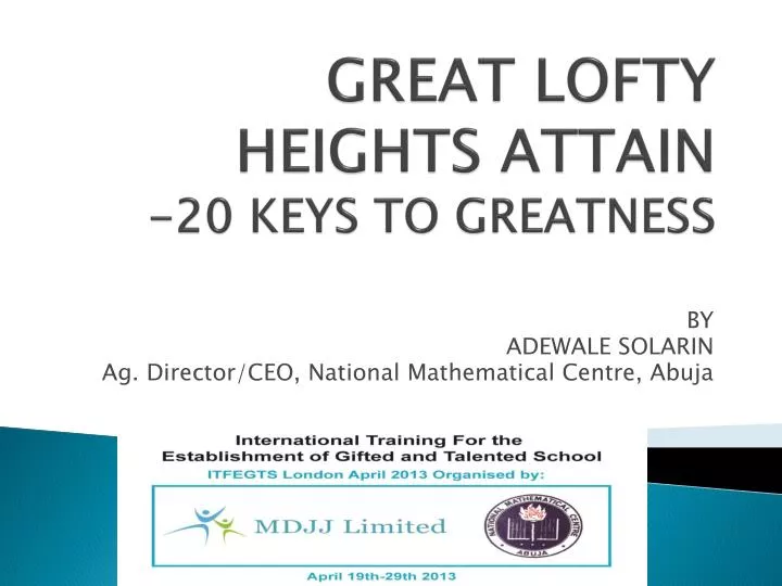 great lofty heights attain 20 keys to greatness