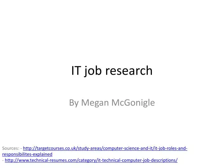 it job research