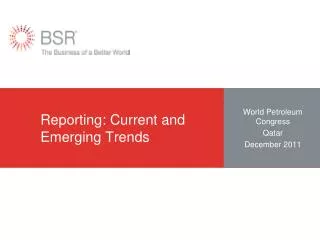 Reporting: Current and Emerging Trends