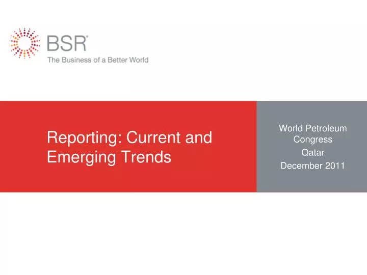 reporting current and emerging trends