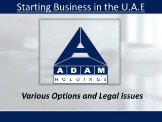 Various Options and Legal Issues