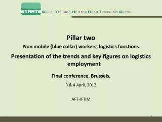Pillar two Non mobile (blue collar) workers, logistics functions Presentation of the trends and key figures on logisti