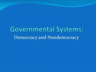 Governmental Systems: