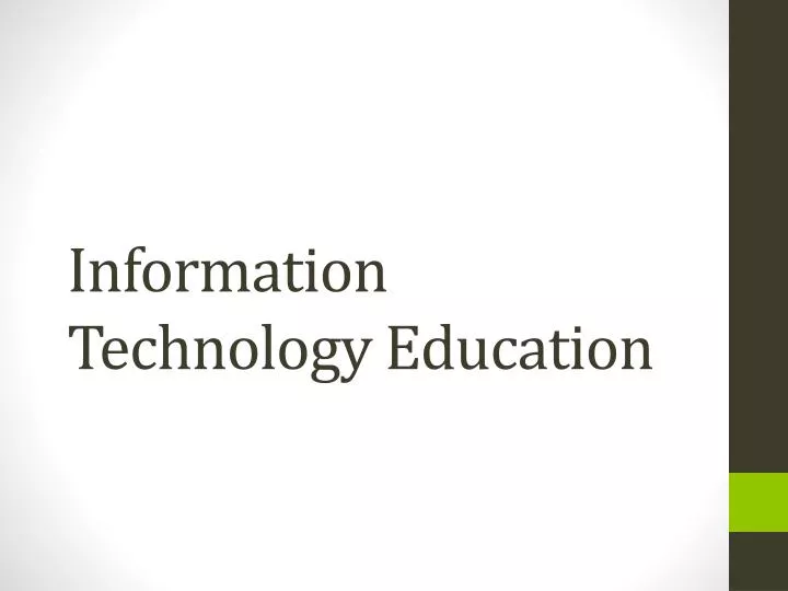 information technology education