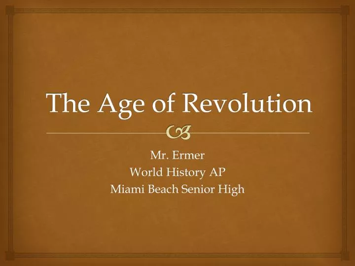 the age of revolution