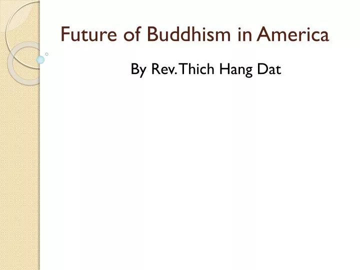 future of buddhism in america