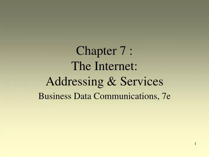 chapter 7 the internet addressing services