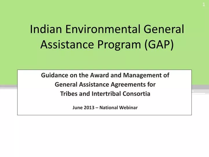 indian environmental general assistance program gap