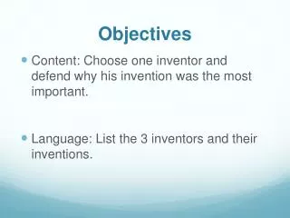 Objectives