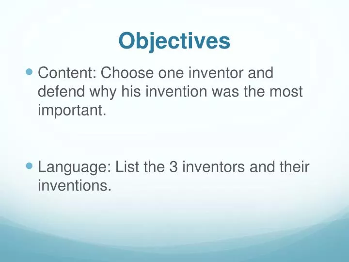 objectives