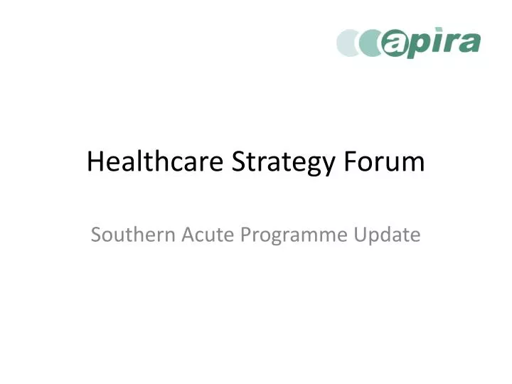 healthcare strategy forum