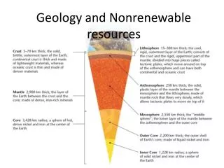 Geology and Nonrenewable resources