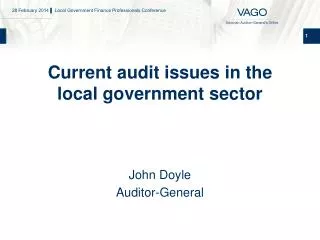 Current audit issues in the local government sector