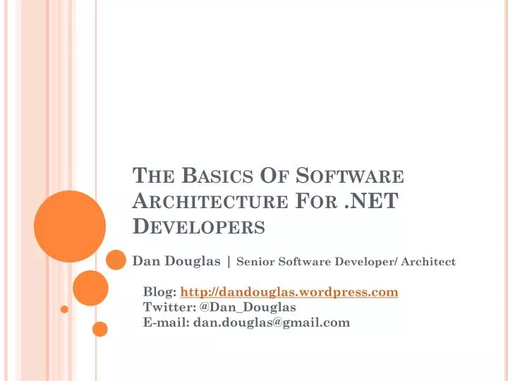the basics of software architecture for net developers
