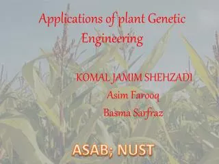 Applications of plant Genetic Engineering
