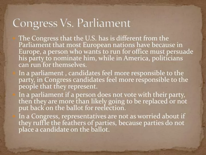 congress vs parliament