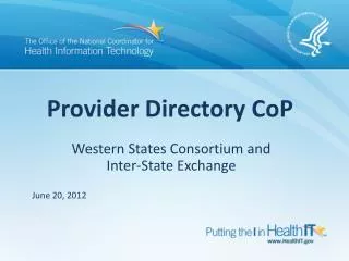 Provider Directory CoP