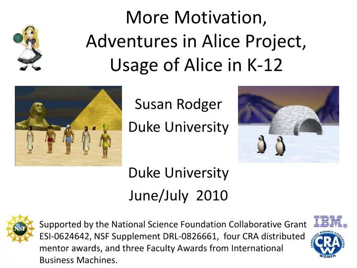 more motivation adventures in alice project usage of alice in k 12