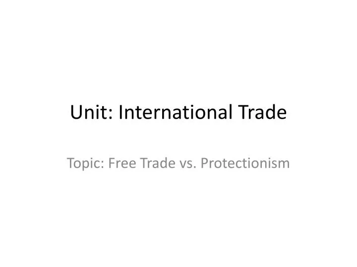 unit international trade