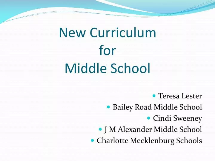 new curriculum for middle school