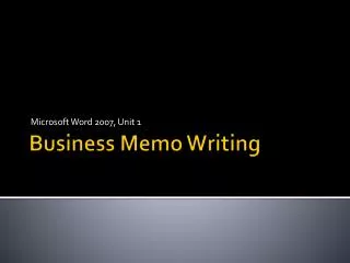 Business Memo Writing