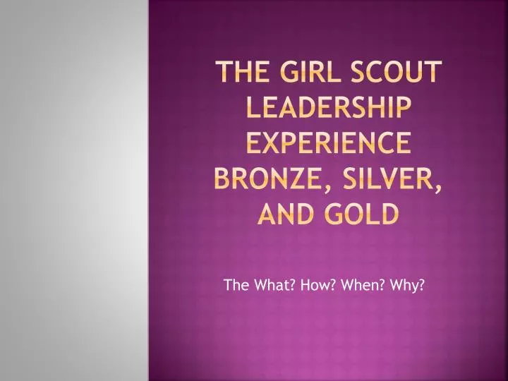 the girl scout leadership experience bronze silver and gold