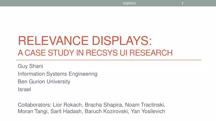 relevance displays a case study in recsys ui research