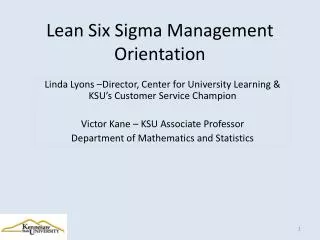 Lean Six Sigma Management Orientation