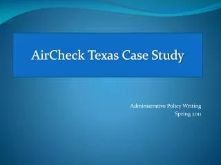 AirCheck Texas Case Study
