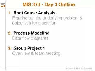 MIS 374 - Day 3 Outline