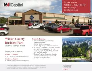 Wilson County Business Park Lavonia, Georgia 30553