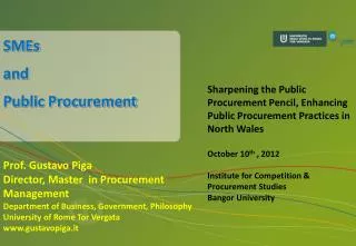 SMEs and Public Procurement