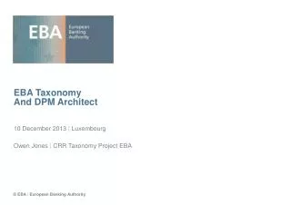 EBA Taxonomy And DPM Architect