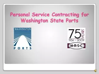 Personal Service Contracting for Washington State Ports