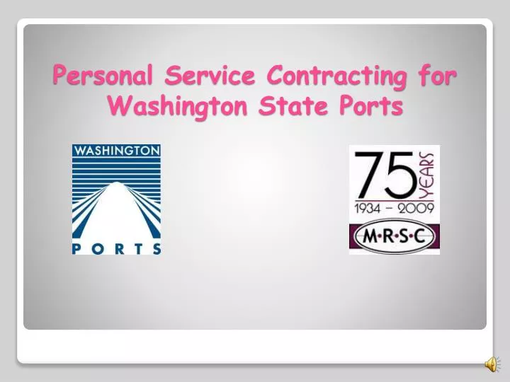 personal service contracting for washington state ports