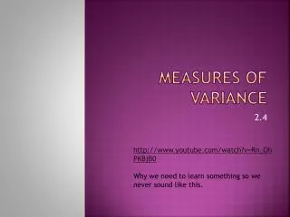 Measures of Variance