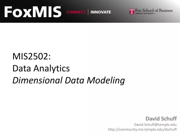mis2502 data analytics dimensional data modeling