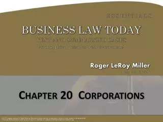 Chapter 20 Corporations