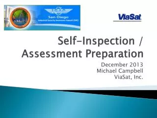 Self-Inspection / Assessment Preparation