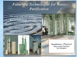 Futuristic Technologies for Water Purification