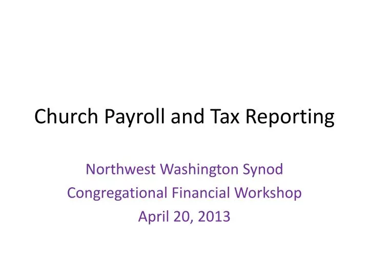 church payroll and tax reporting