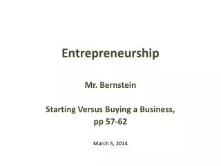 Entrepreneurship