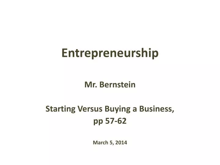 entrepreneurship