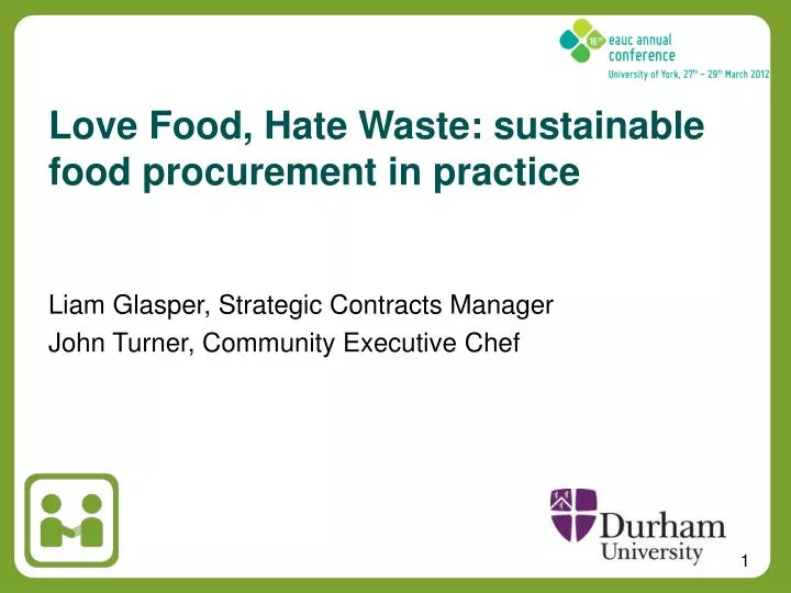 love food hate waste sustainable food procurement in practice