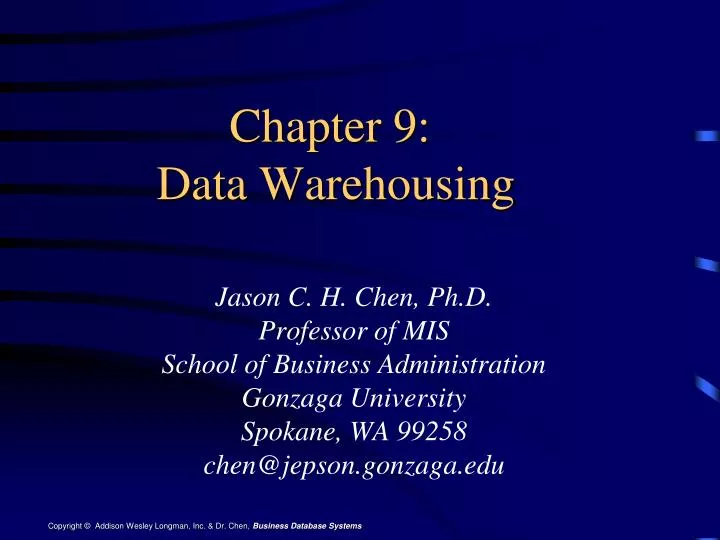 chapter 9 data warehousing