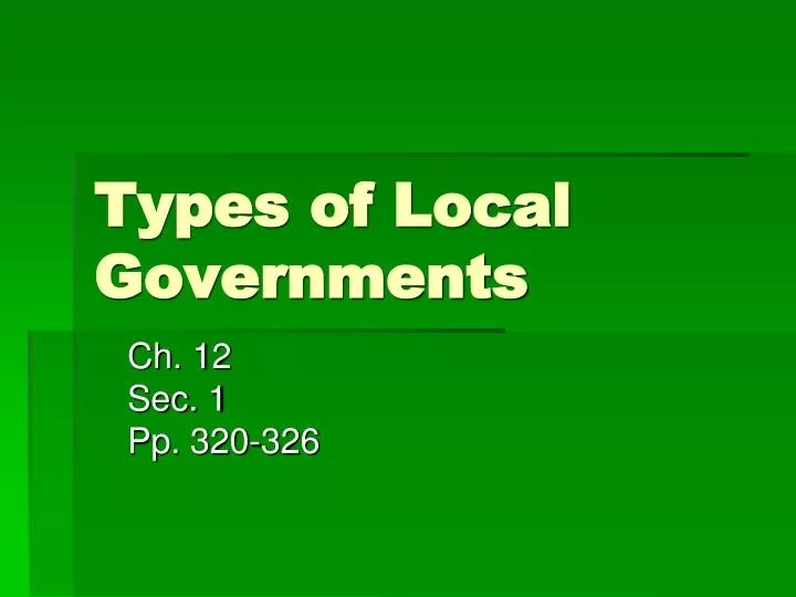 types of local governments