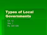 Types of Local Governments