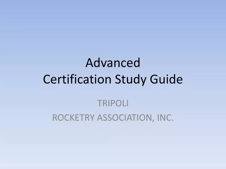 advanced certification study guide