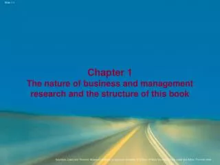 Chapter 1 The nature of business and management research and the structure of this book