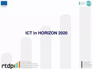 ICT in HORIZON 2020